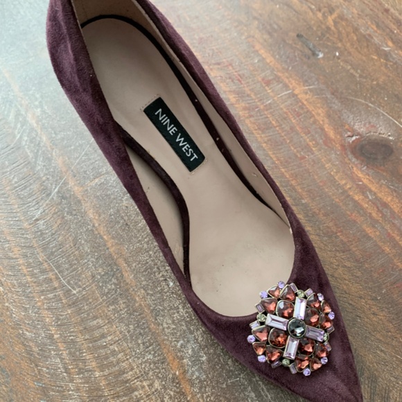 Jewelled Shoe clip Empire Plum - Picture 3 of 7